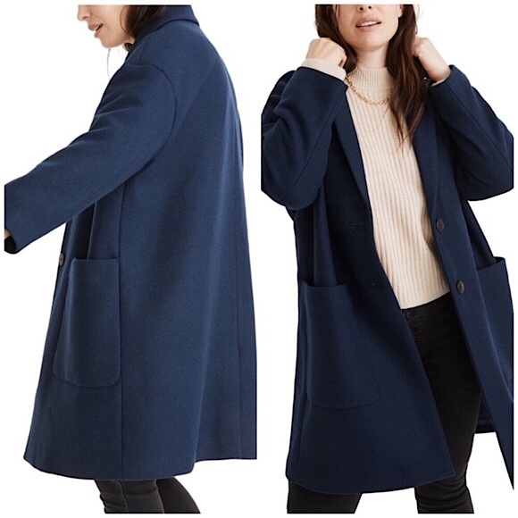Madewell Jackets & Blazers - Madewell Elmcourt Coat in Insuluxe Wool, Navy Blue, Plus size XXL